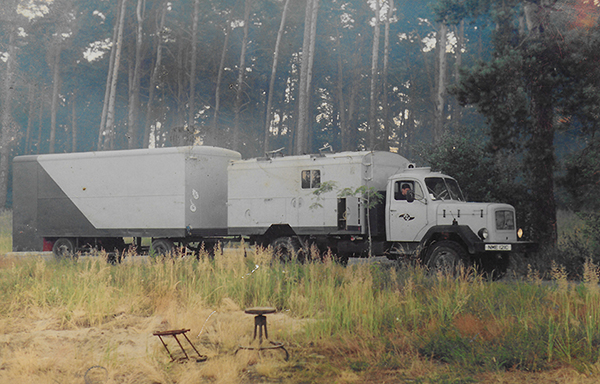 The Spiral Tribe Studio Trailer and Magirus Deutz.